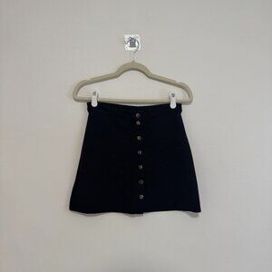 Forever 21 Button Mini Skirt, Black, Size S